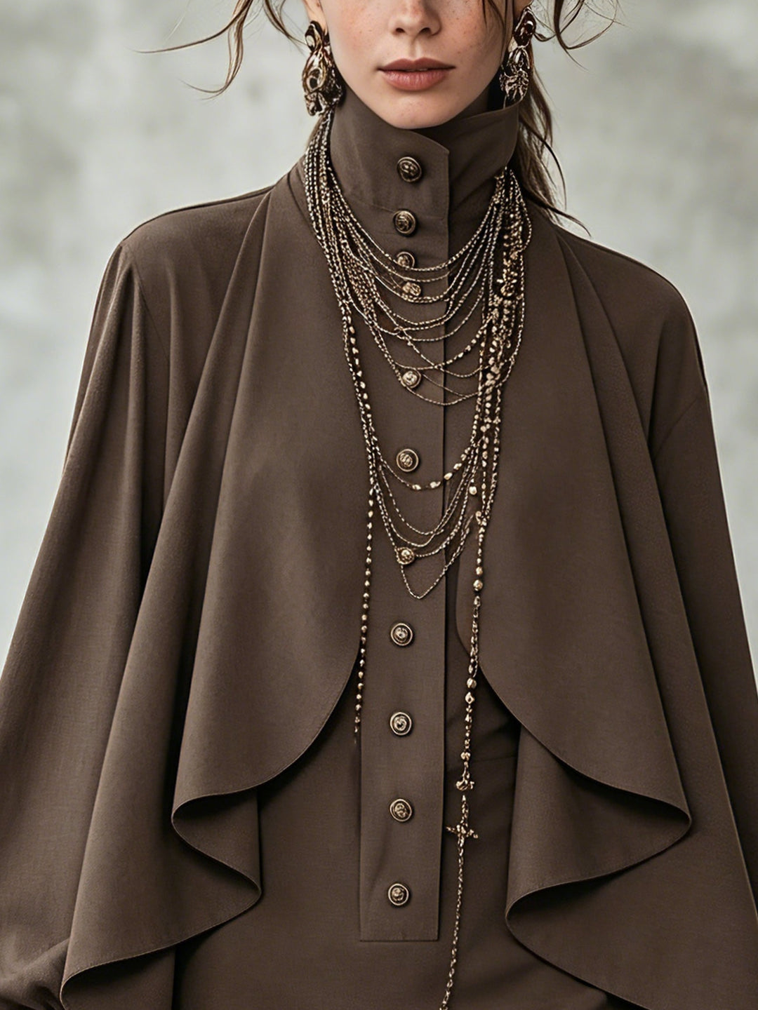 Marin | High-Neck Cape Mini Dress