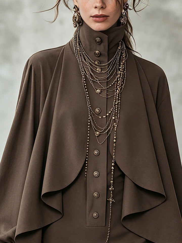 Marin | High-Neck Cape Mini Dress