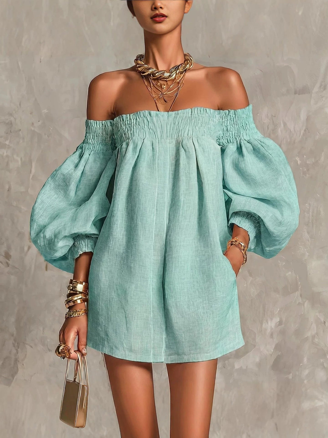 Ansley | Off-Shoulder Puff Dress