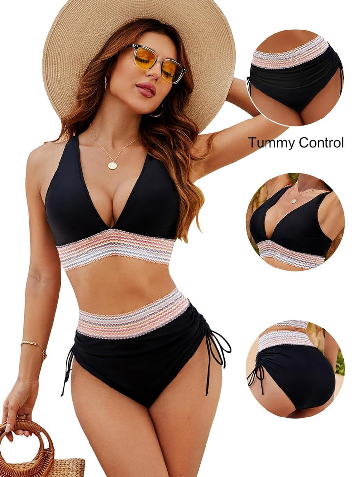 Claire | Slimming Silhouette Halter Bikini Set