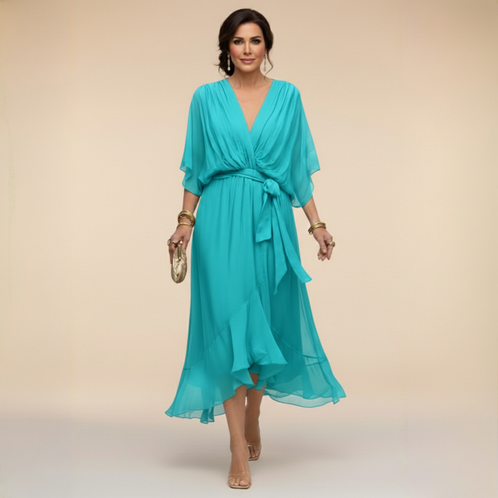 Marta | V-neck Chiffon Dress