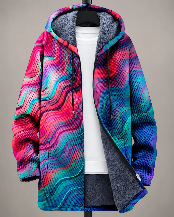 Iris | Vibrant Wave Hooded Jacket