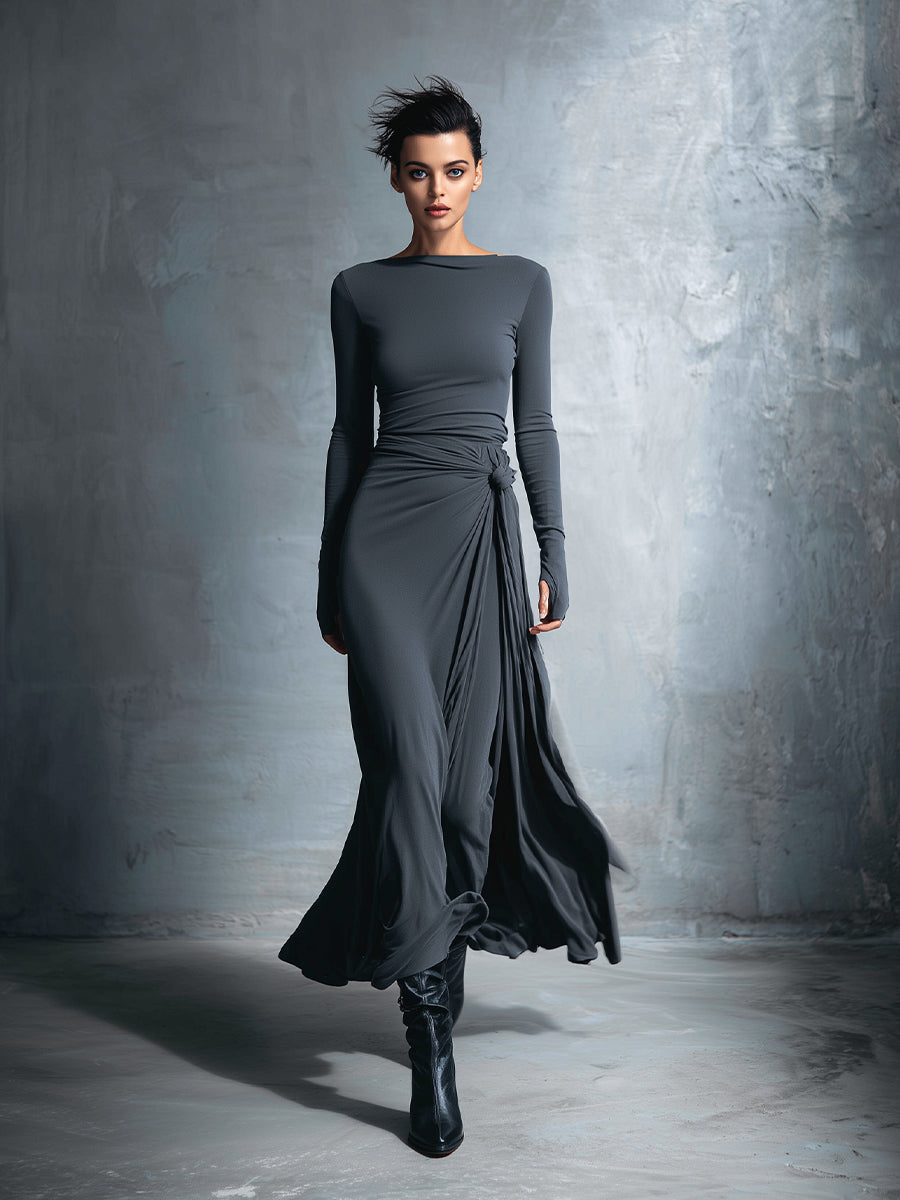 Liza | Silk Button Maxi Dress