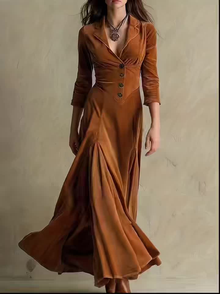 Gracie | Elegant Button-Front Collar Dress