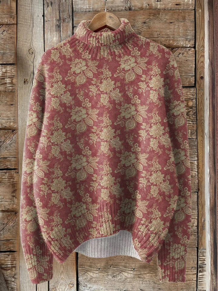 Valda | Vintage Floral Turtleneck Sweater