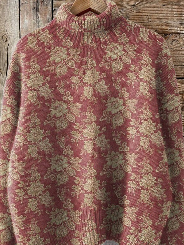 Valda | Vintage Floral Turtleneck Sweater