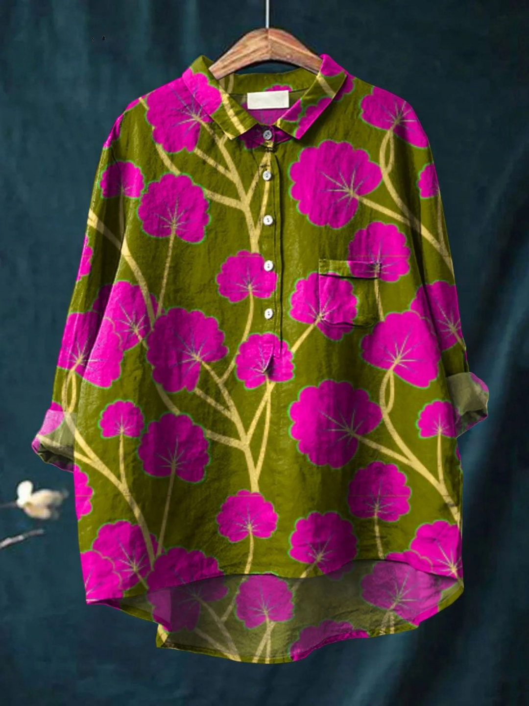 Sophie | Women's Vintage Flower Art Print Casual Shirt