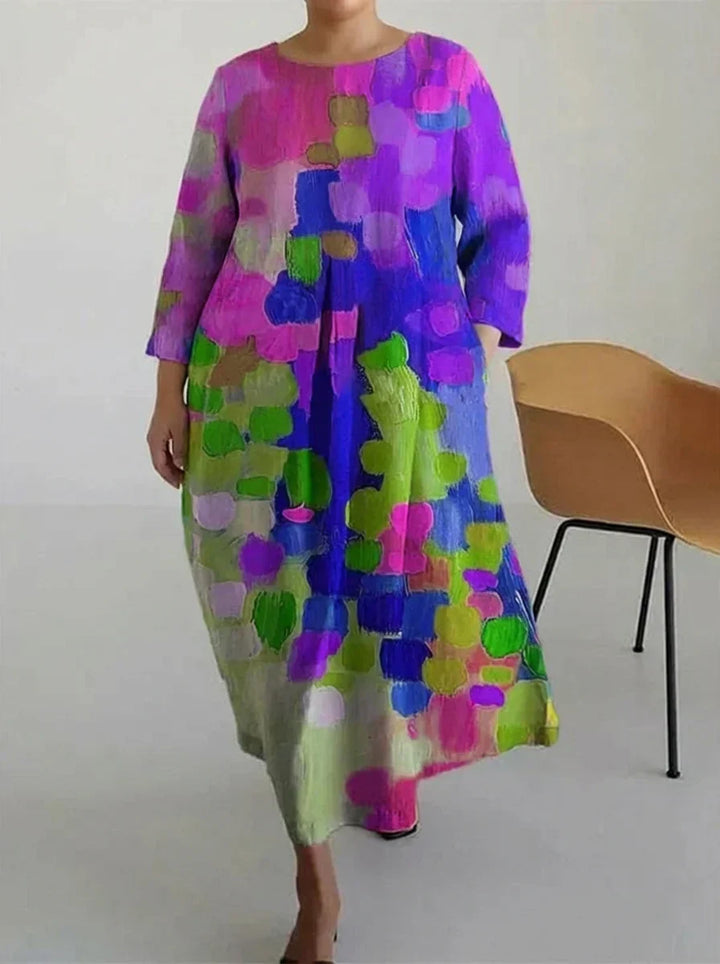 Scarlett | Casual Oil Art Flory Print Dress