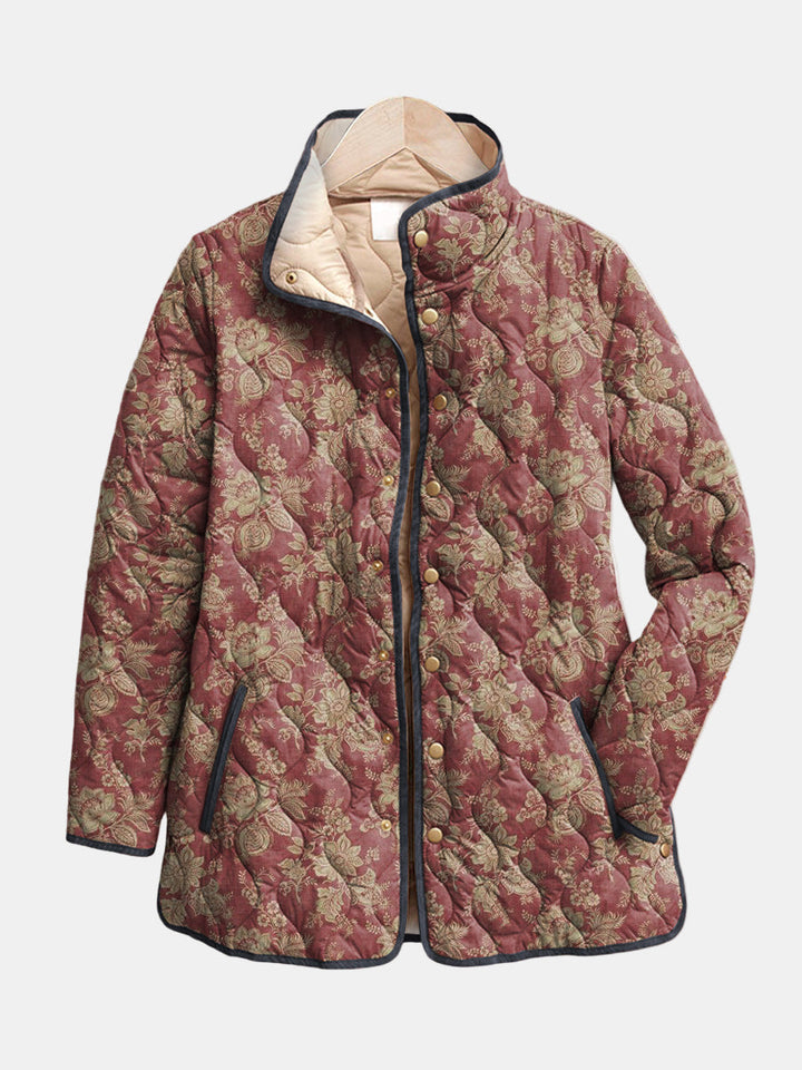 Amaya | Vintage Floral Print Quilted Jacket