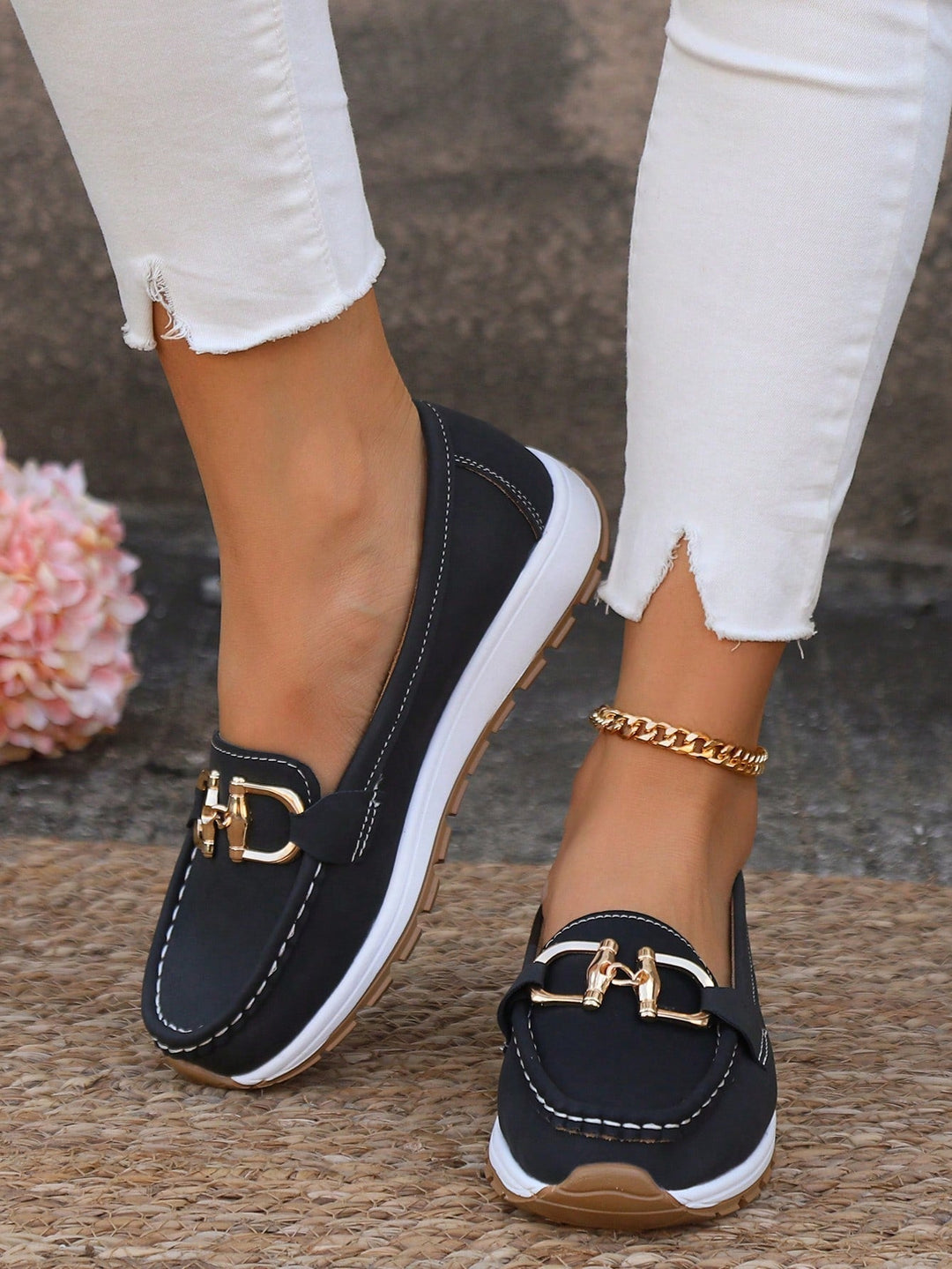 Krystel | Flat Moccasins Buckle