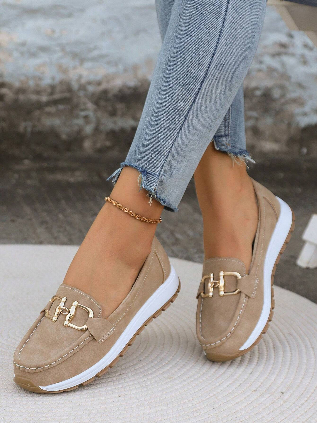 Krystel | Flat Moccasins Buckle