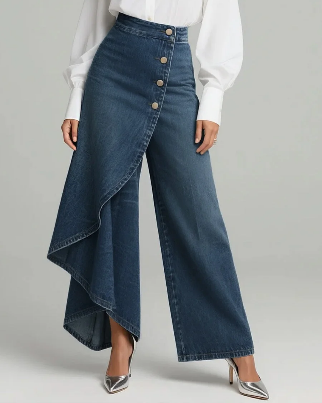 Elise | Modern Denim Wrap Pants