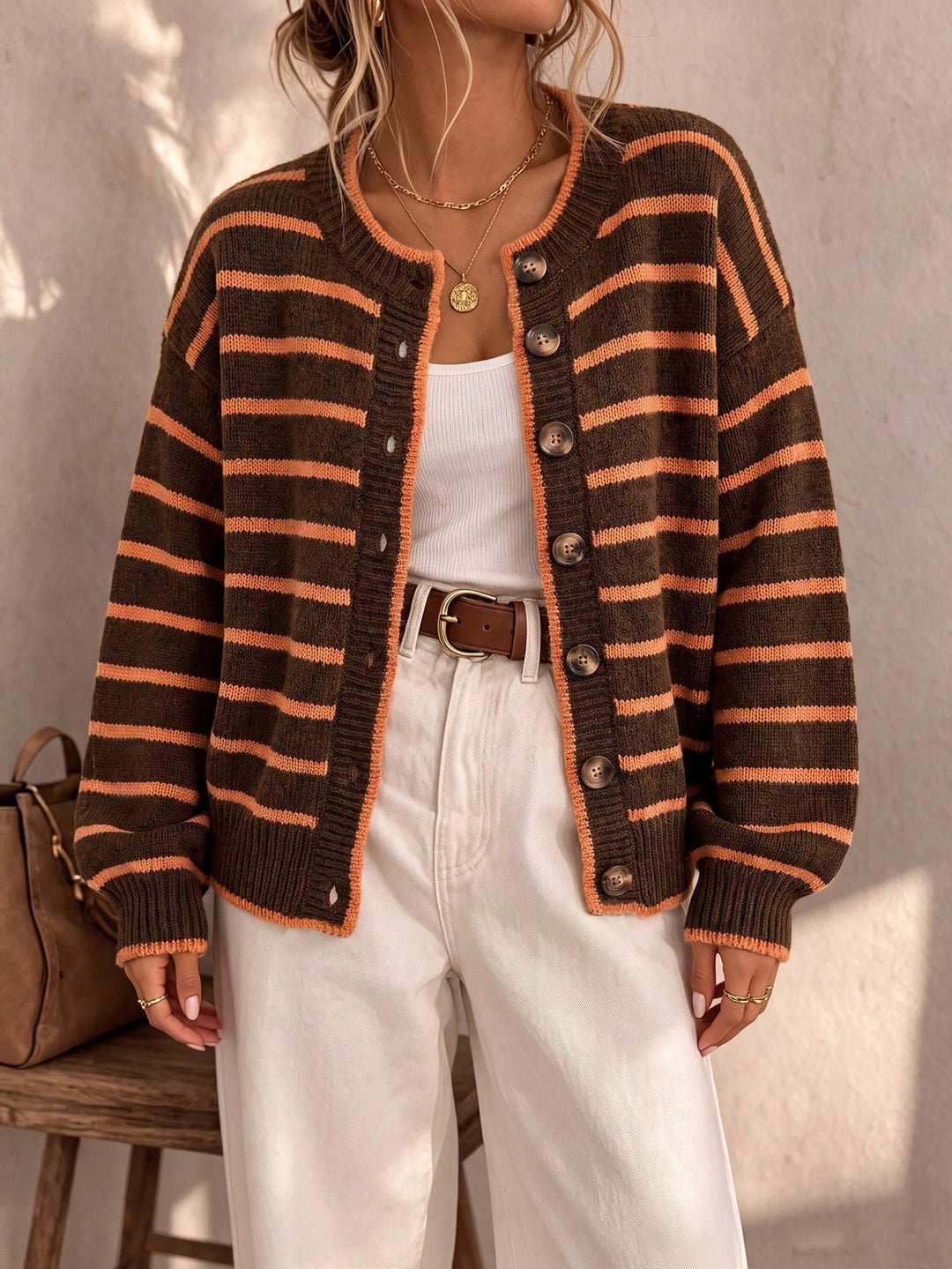 Evander | Striped Relaxed Cardigan