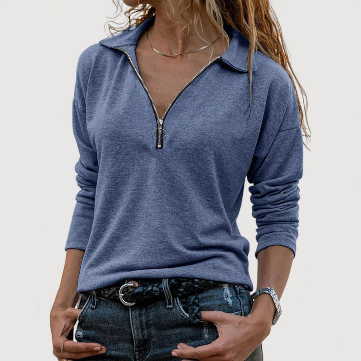 Maureen | Zip Collar Top