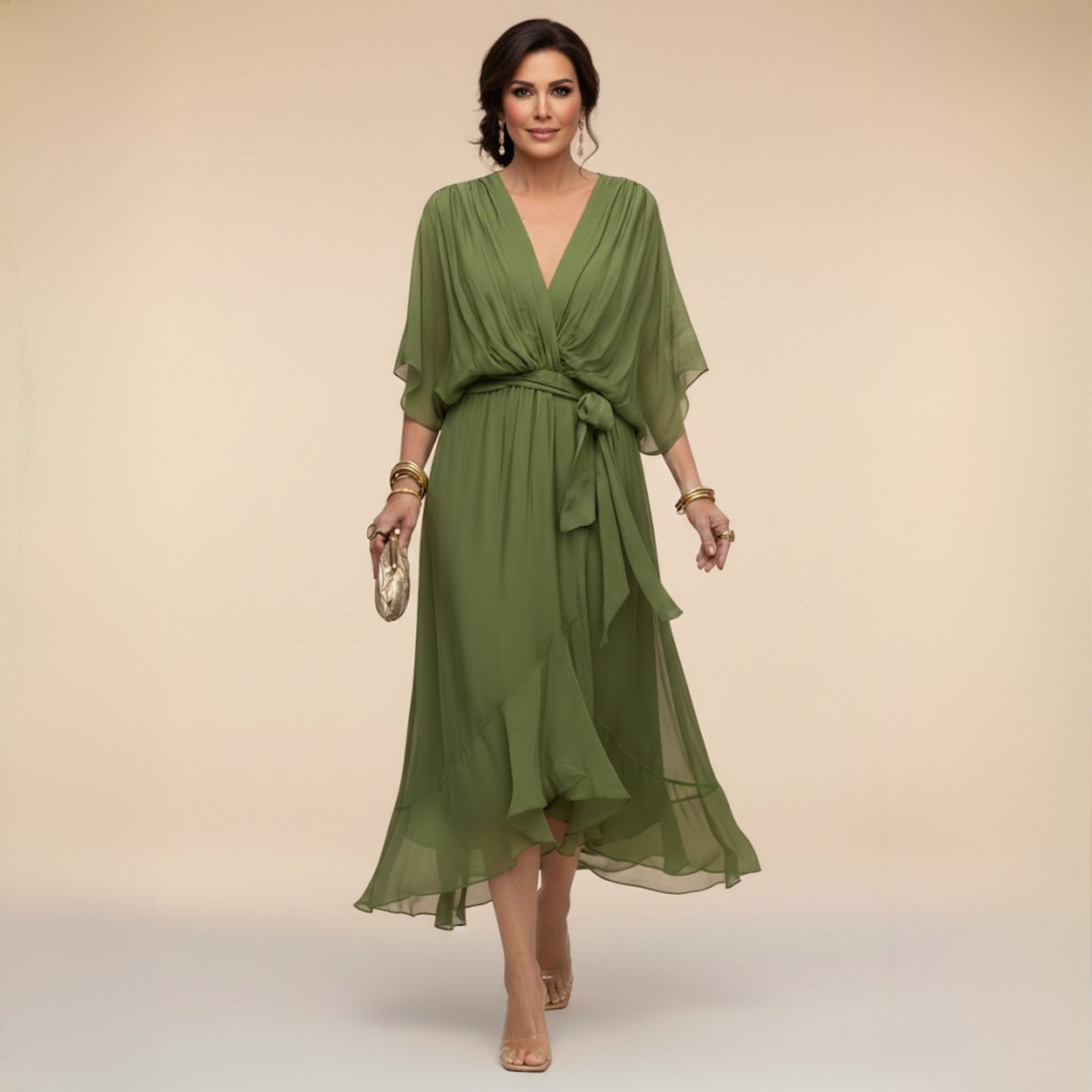 Marta | V-neck Chiffon Dress