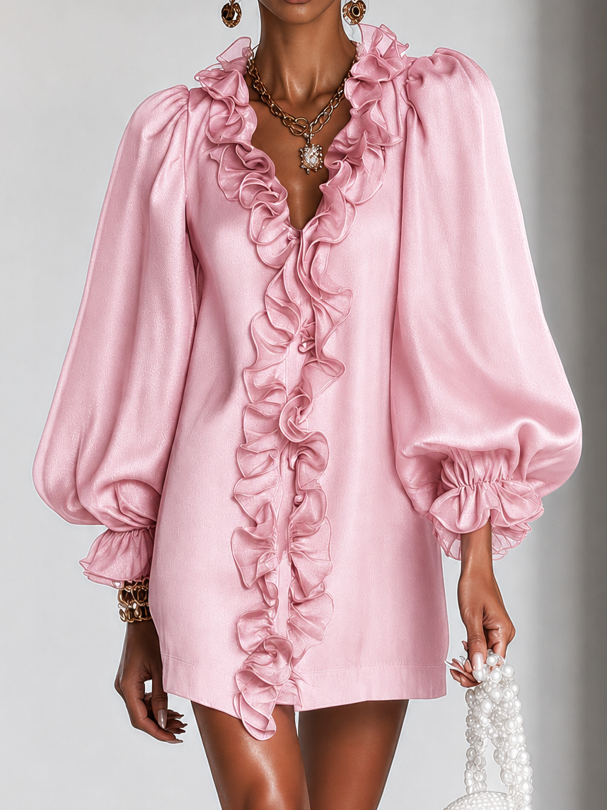 Suzanne | Ruffled Puff-Sleeve Mini