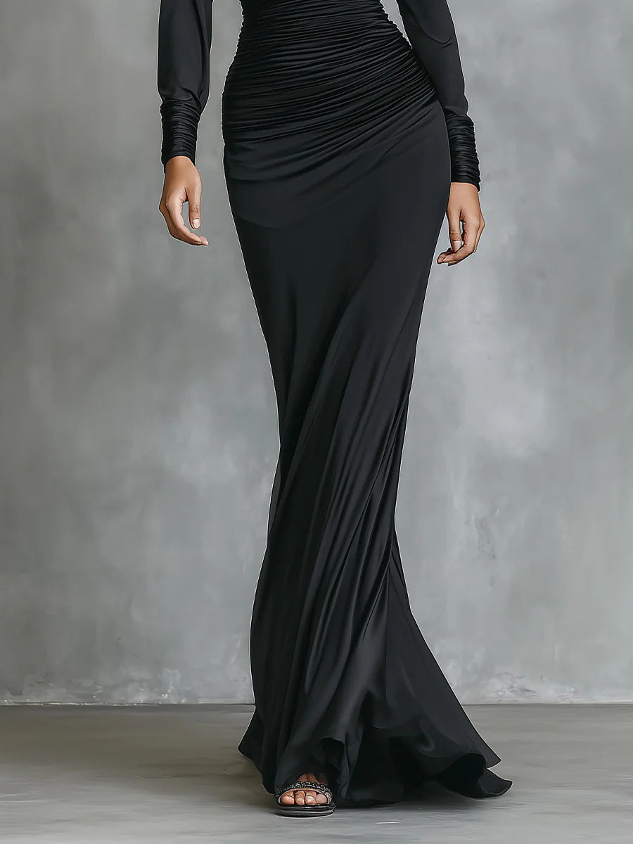 Robin | Satin Ruched Mermaid Dress