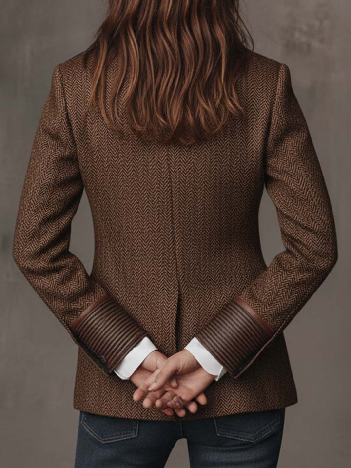 Elowric | Herringbone Panel Blazer