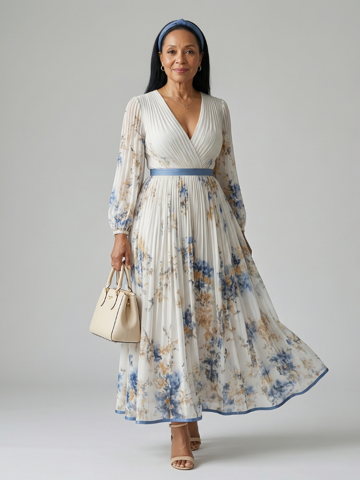 Isabella | Midi Wrap Pleated Dress