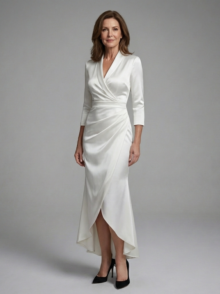 Coralie | Long-Sleeve Midi Dress with Front Closure