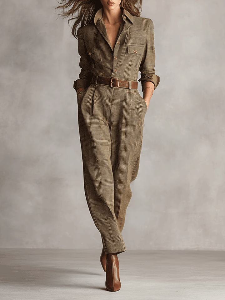 Sinead | Brown Textured Overall