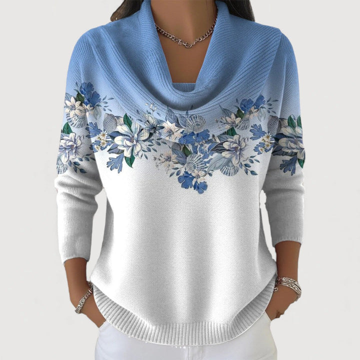 Alora | Floral Cowl Sweater