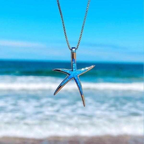 Lynette | Blue Opal Starfish Necklace