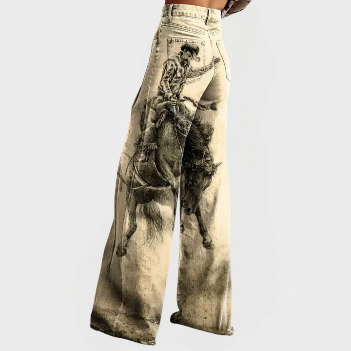 Charlotte | Stylish Jeans with Wide Legs and Pattern