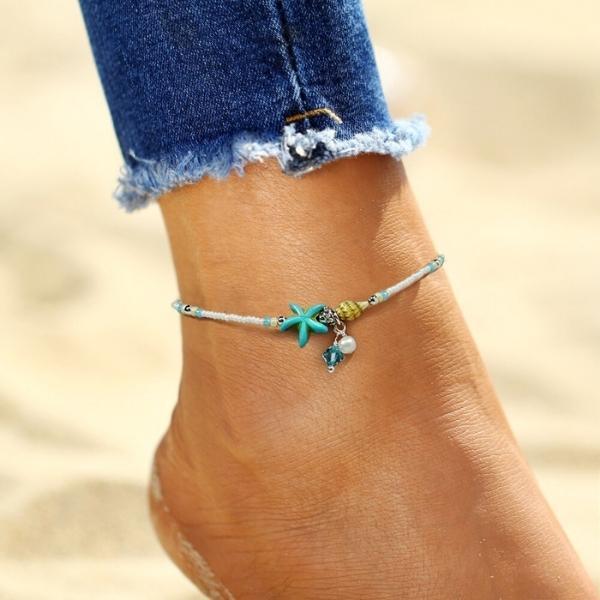 Janessa | Star Shell Stone Anklet