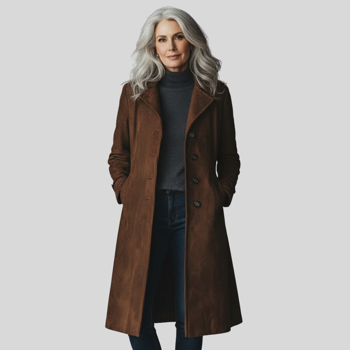 Teresa | Vintage-style Suede Trench Coat