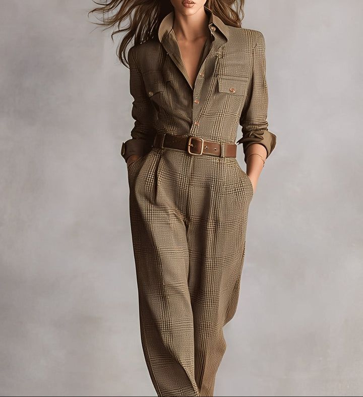 Sinead | Brown Textured Overall