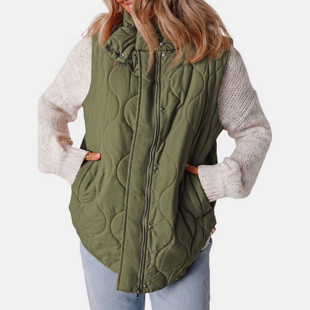 Francie | Quilted Sleeveless Puffer Vest