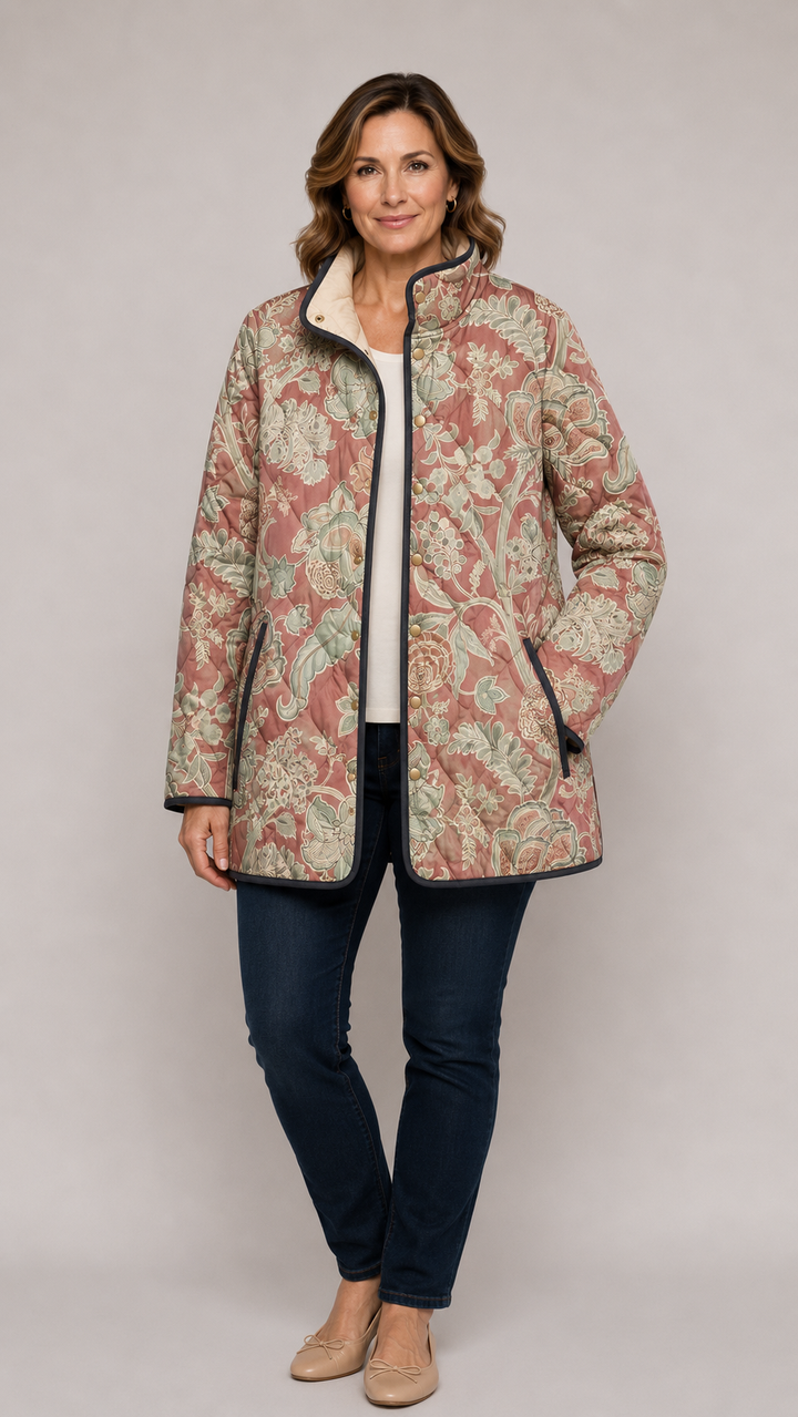 Arisbeth | Vintage Floral Casual Quilted Jacket