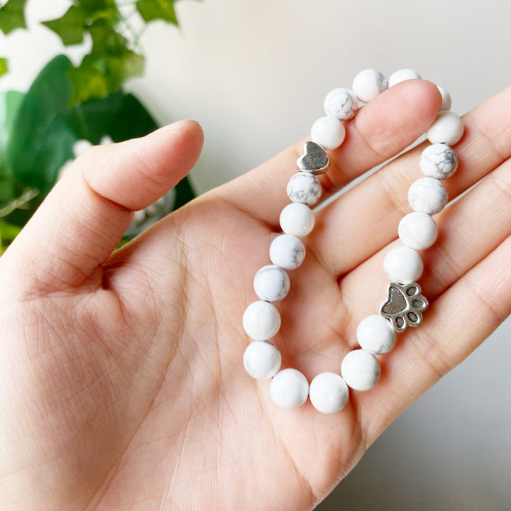 Reneé | Gemstone Paw Heart Bracelet