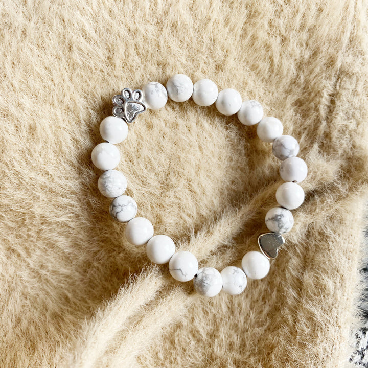 Reneé | Gemstone Paw Heart Bracelet