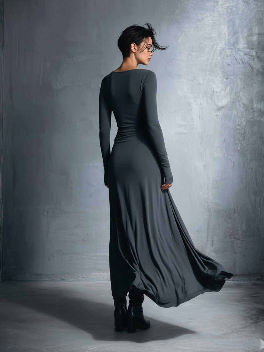 Liza | Silk Button Maxi Dress