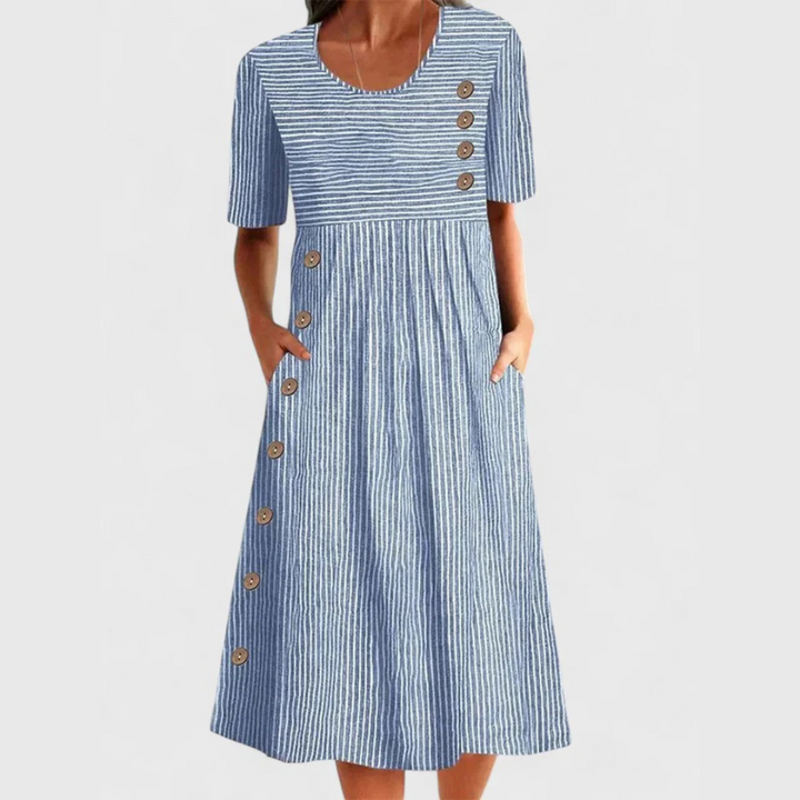 Ava | Striped Midi Dress