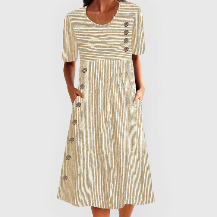 Ava | Striped Midi Dress