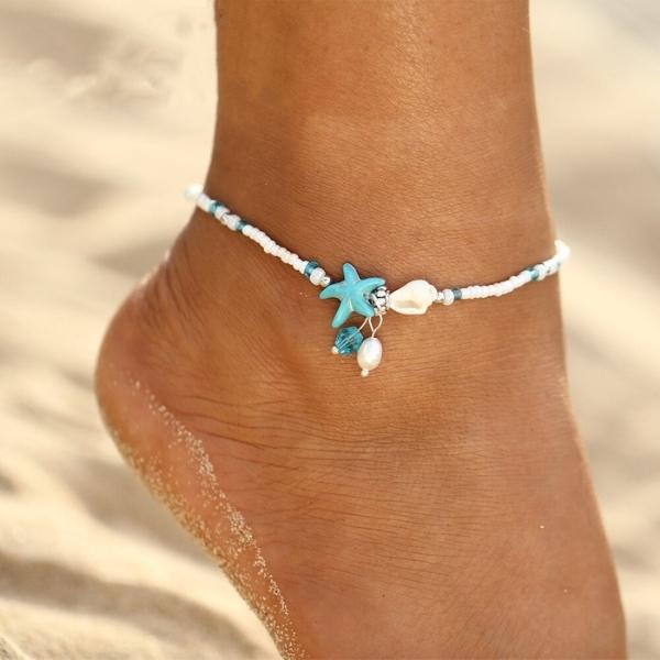 Janessa | Star Shell Stone Anklet