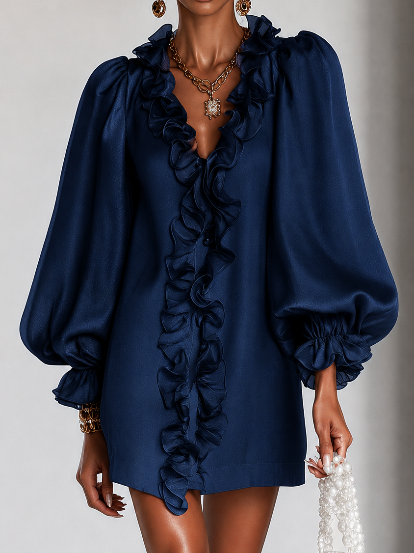 Ottilia | Ruffled Puff-Sleeve Mini Dress
