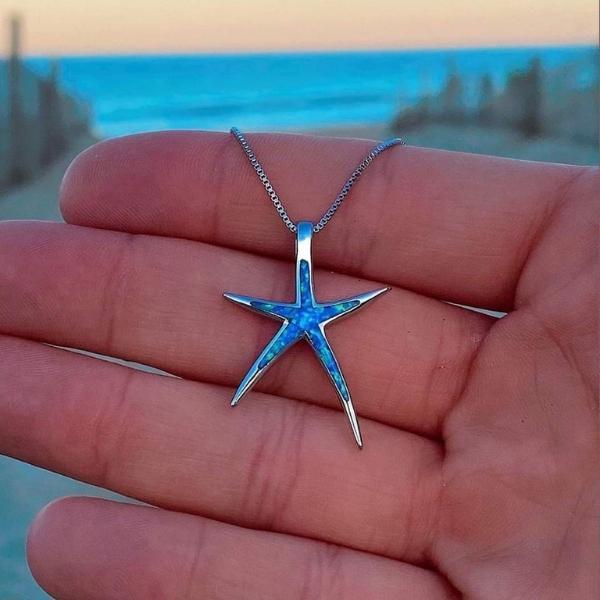 Lynette | Blue Opal Starfish Necklace