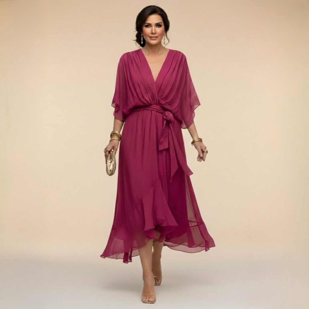 Marta | V-neck Chiffon Dress