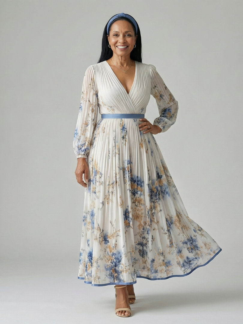 Isabella | Midi Wrap Pleated Dress