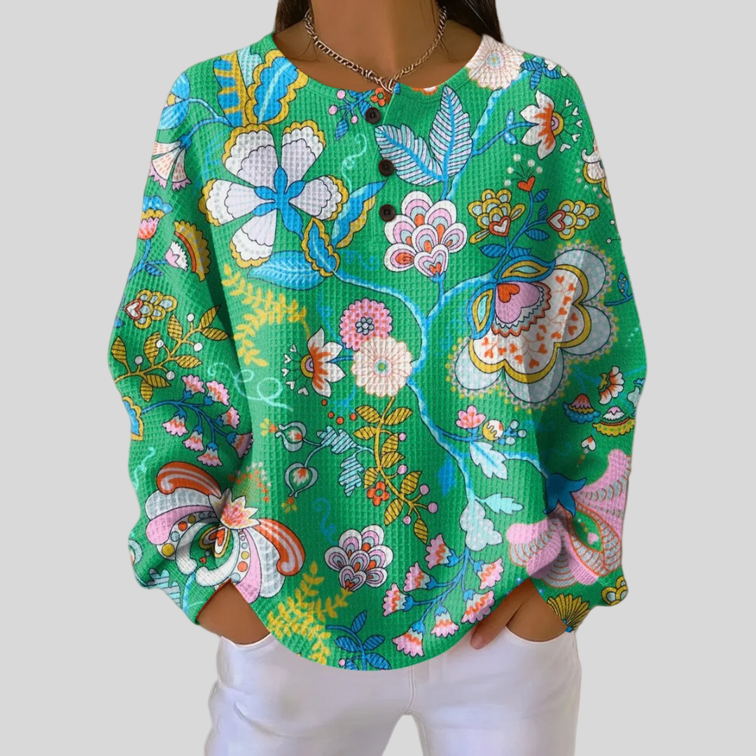 Elina | Ethnic Floral Print Sweatshirt