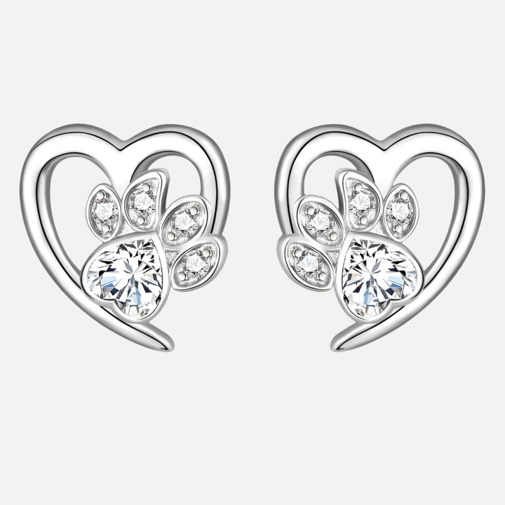 Pratima | Paw Heart Zirconia Earrings