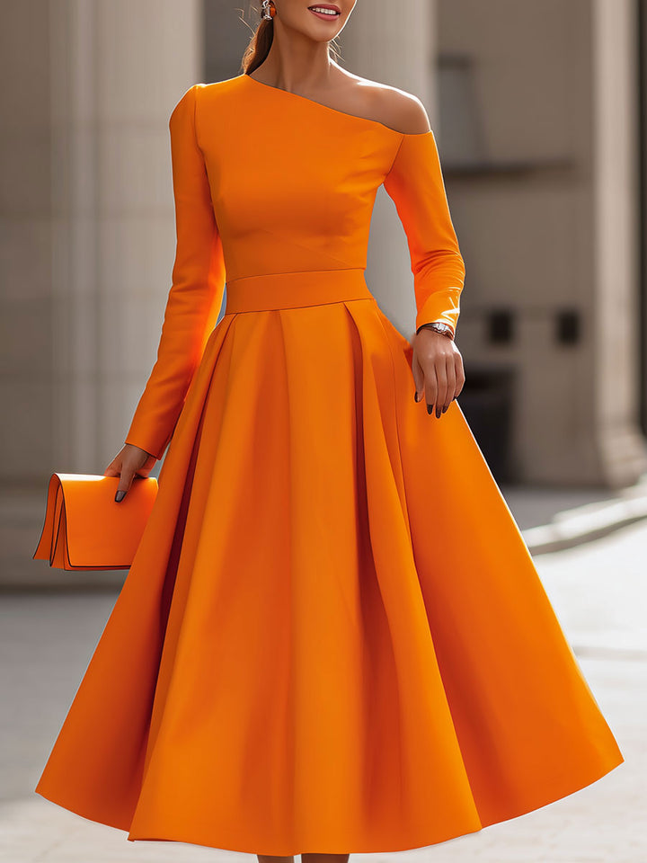 Chelsea | Radiant Elegance: Refined Long Sleeve Dress with Flair