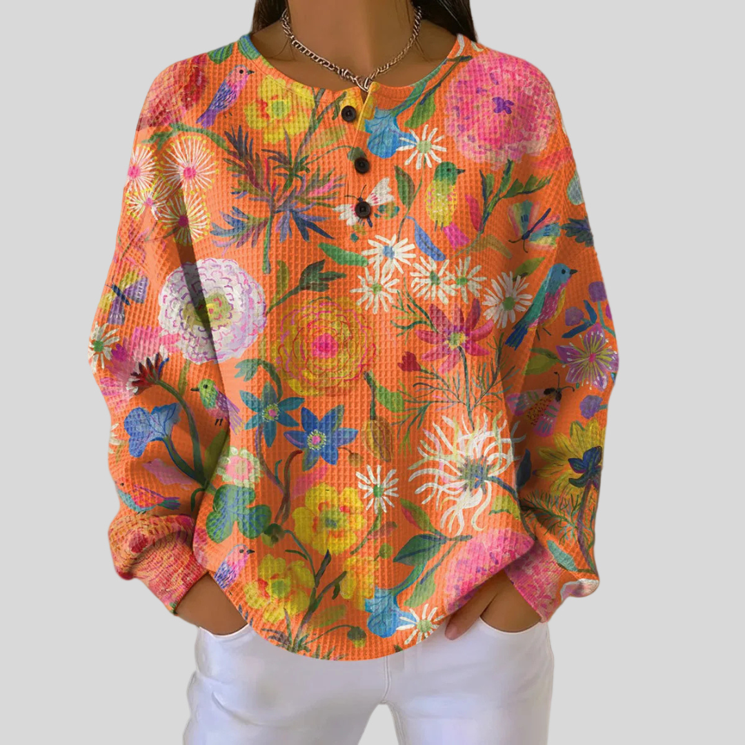 Freja | Colorful Floral Print Sweatshirt