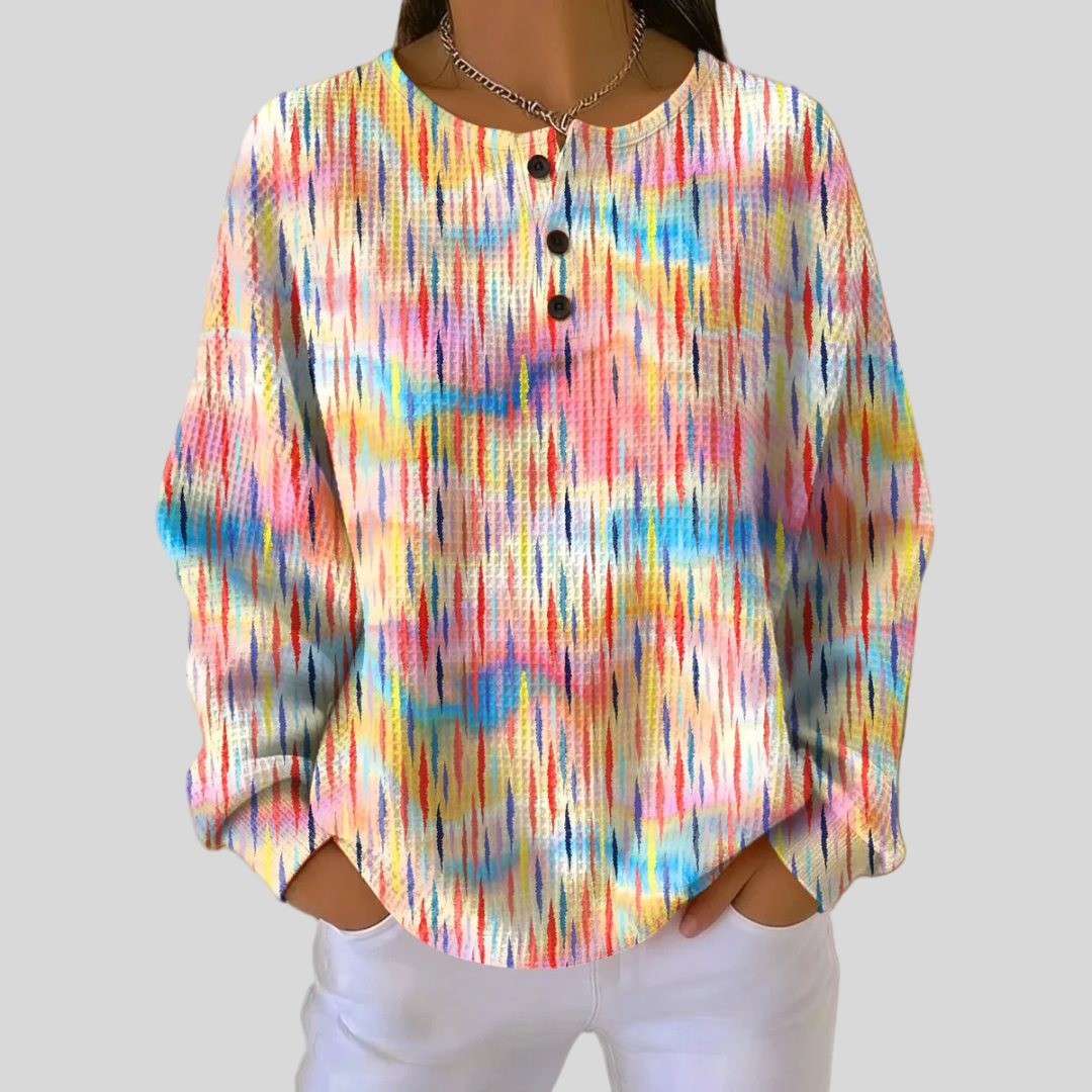 Sofia | Colorful Raindrop Pattern Sweatshirt