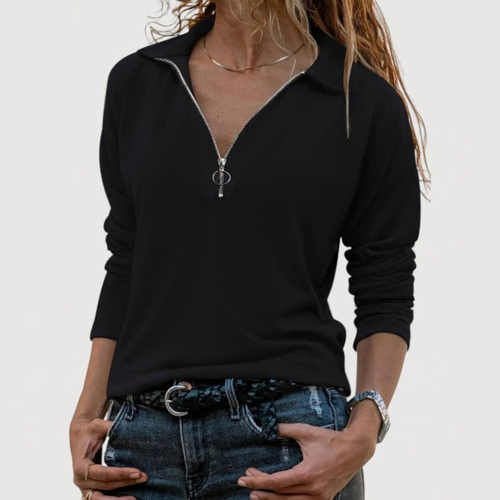 Maureen | Zip Collar Top