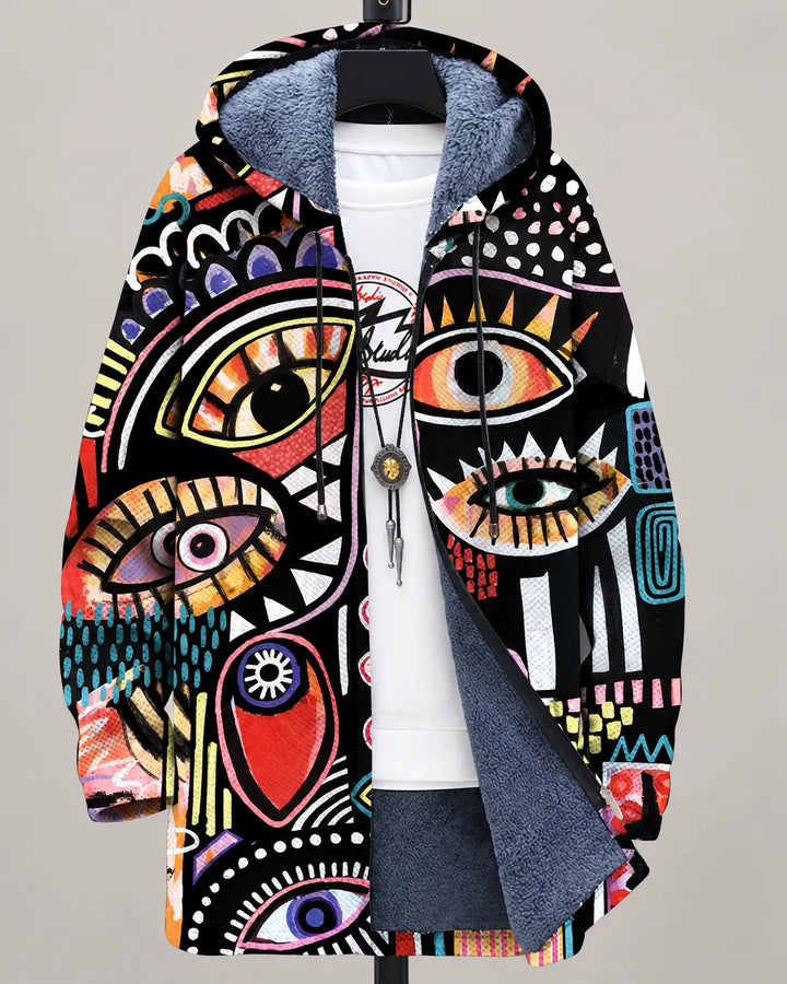 Isla | Artistic Eye-Print Hooded Jacket